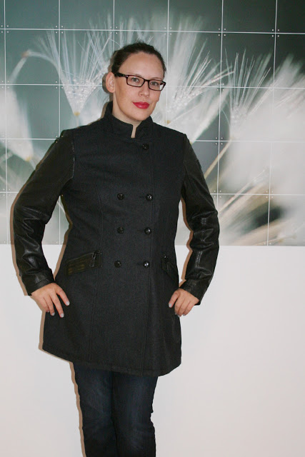 mantel im materialmix