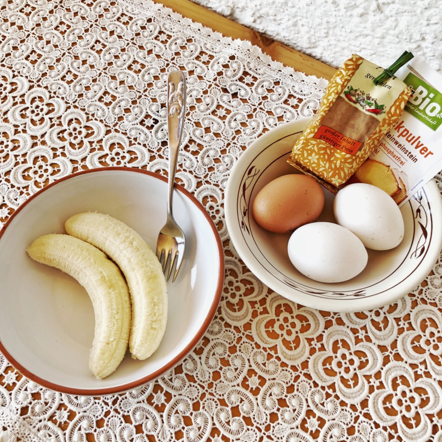 Zutaten für zuckerfreie Pfannkuchen